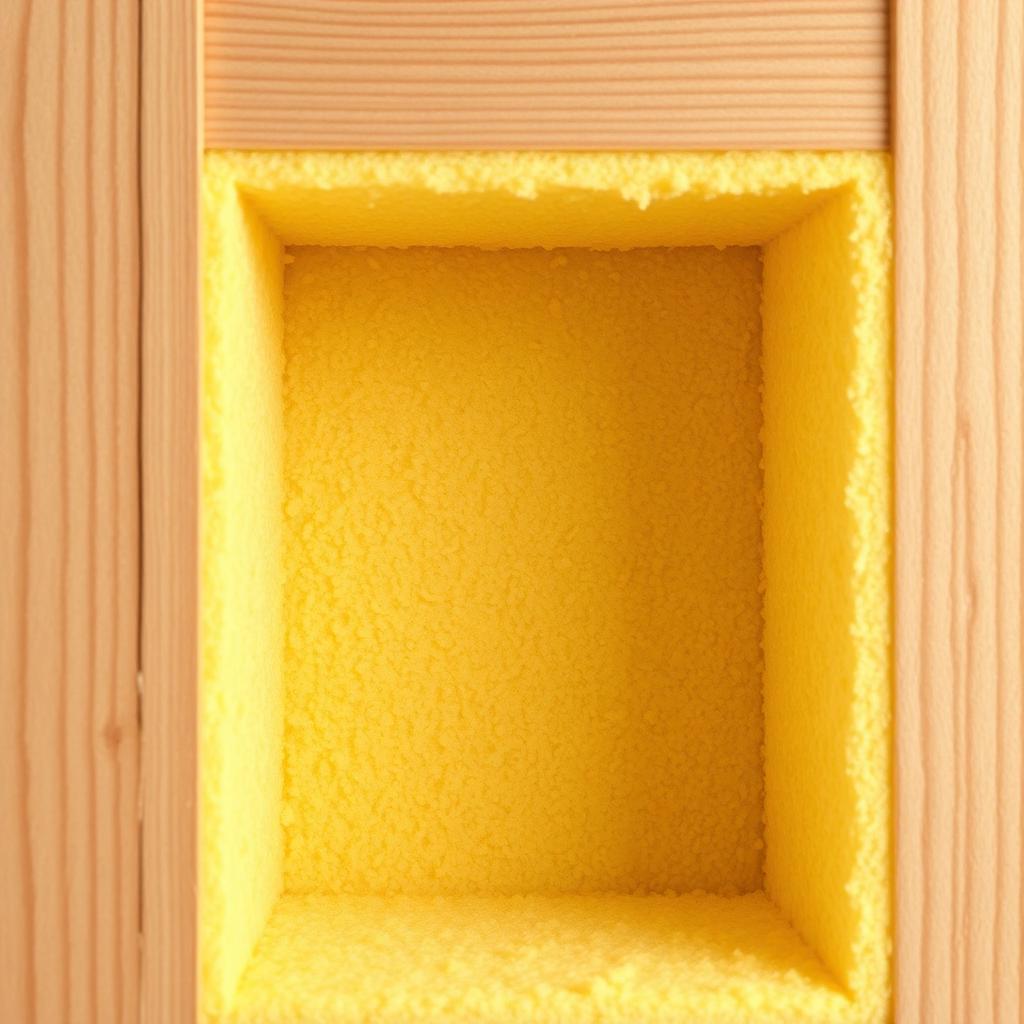 Closed-cell spray foam filling a wall cavity